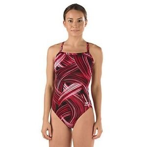 SPEEDO women's Endurance Turbo Stroke Flyback swimsuit Red‎ Size 28 NEW